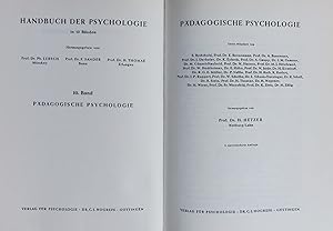 Imagen del vendedor de PDAGOGISCHE PSYCHOLOGIE. 10. Band, 2. unvernderte Auflage a la venta por Antiquariat Bookfarm