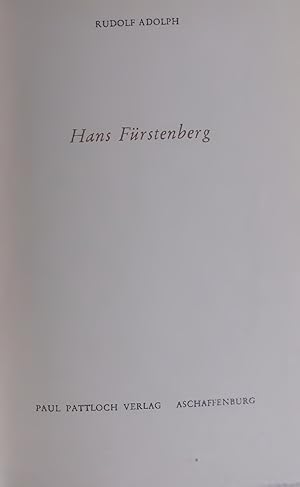 Imagen del vendedor de Hans Frstenberg. a la venta por Antiquariat Bookfarm