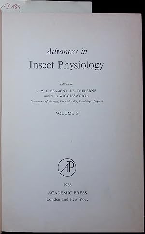 Seller image for Advances in Insect Physiology. VOLUME 5 for sale by Antiquariat Bookfarm