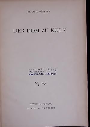 Bild des Verkufers fr DER DOM ZU KLN. zum Verkauf von Antiquariat Bookfarm