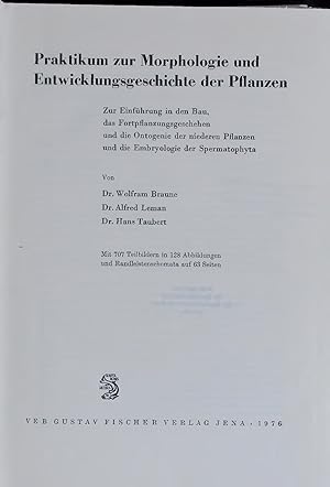 Seller image for Praktikum zur Morphologie und Entwicklungsgeschichte der Pflanzen. for sale by Antiquariat Bookfarm