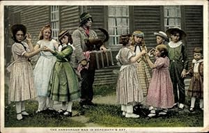 Bild des Verkufers fr Ansichtskarte / Postkarte Salem Massachusetts USA, Der Handorgan-Mann in Hepzibaths Tagen zum Verkauf von akpool GmbH