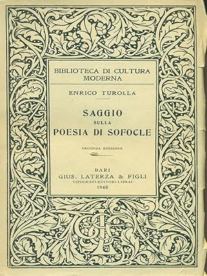 Bild des Verkufers fr Saggio sulla poesia di Sofocle zum Verkauf von Librodifaccia