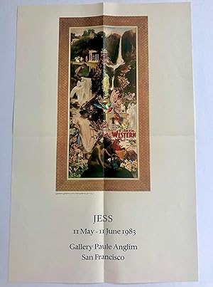 JESS Collins VISUAL BEAT Collage POETRY 1983 Original Exhibition Poster SURREAL PASTE-UP