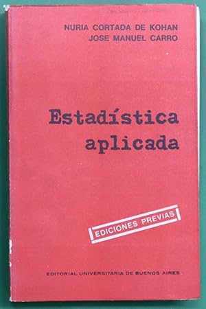 Imagen del vendedor de Estadstica aplicada a la venta por Librera Alonso Quijano