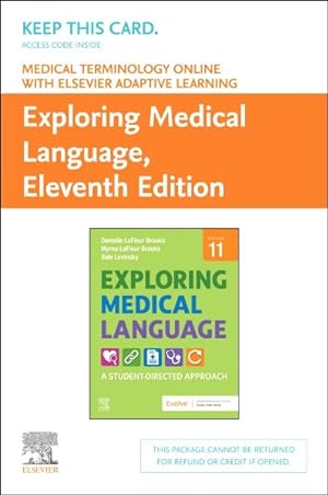 Bild des Verkufers fr Medical Terminology Online With Elsevier Adaptive Learning for Exploring Medical Language Access Card zum Verkauf von GreatBookPrices
