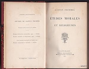 Image du vendeur pour Etudes morales et religieuses mis en vente par Apart