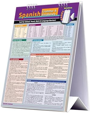 Bild des Verkufers fr Spanish Grammar & Vocabulary Easel Book: A Quickstudy Reference Tool for School, Work & Language Barriers zum Verkauf von moluna