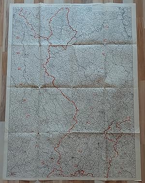Ravensteins Kriegskarte No. 9 (Nr. 9) Elsaß-Lothringen mit angrenzendem Frankreich. Maßstab 1:300...