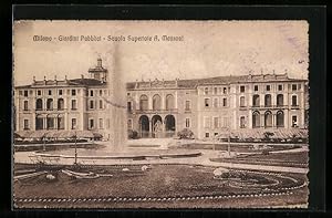 Immagine del venditore per Cartolina Milano, Giardini Pubblici, Scuola Superioie A. Manzoni venduto da Bartko-Reher