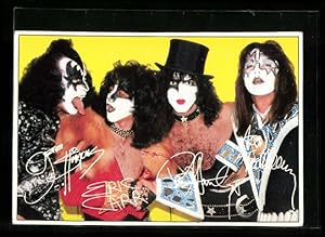 Bild des Verkufers fr Ansichtskarte Die Musiker von Kiss schn schrg wie immer zum Verkauf von Bartko-Reher