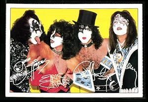 Bild des Verkufers fr Ansichtskarte Die Musiker von Kiss schn schrg wie immer zum Verkauf von Bartko-Reher