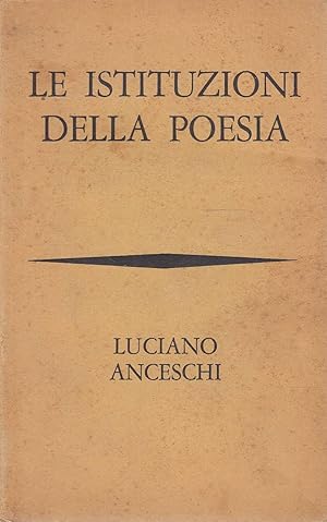 Immagine del venditore per Le istituzioni della poesia venduto da Laboratorio del libro