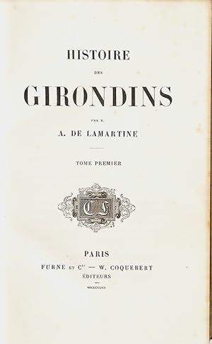 Bild des Verkufers fr Histoire des Girondins (8 vols.) zum Verkauf von Librairie Lettres Slaves - Francis