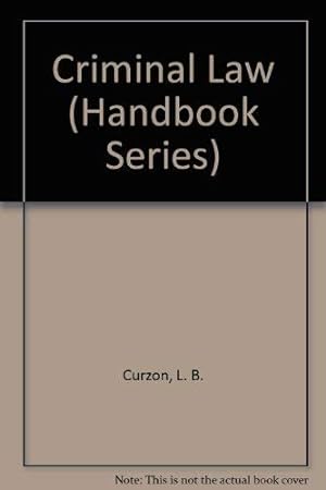 Bild des Verkufers fr Criminal Law (Handbook Series) zum Verkauf von WeBuyBooks