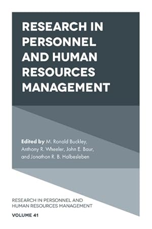 Bild des Verkufers fr Research in Personnel and Human Resources Management zum Verkauf von GreatBookPrices