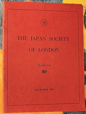 Seller image for The Japan Society Of London Bulletin 80, November 1976 for sale by Shore Books