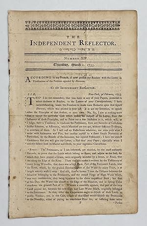 Independent Reflector. Number XIV, Thursday, March 1, 1753