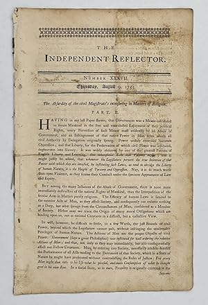 Independent Reflector. Number XXXVII, Thursday, August 9, 1753