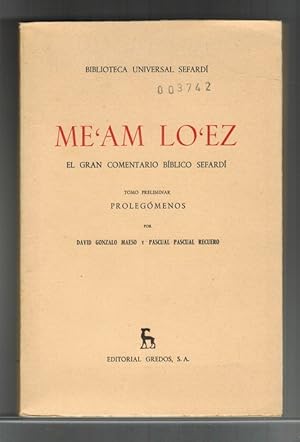 Imagen del vendedor de Me'am Lo'ez. El gran comentario bblico sefard. Tomo preliminar. Prologmenos. a la venta por La Librera, Iberoamerikan. Buchhandlung