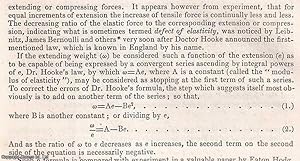 Bild des Verkufers fr The Hyperbolic Law of Elasticity of Cast Iron. An uncommon original article from the British Association for the Advancement of Science Report, 1850. zum Verkauf von Cosmo Books