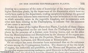 Image du vendeur pour The Reproduction & supposed Existence of Sexual Organs in the Higher Cryptogamous Plants. An uncommon original article from the British Association for the Advancement of Science Report, 1851. mis en vente par Cosmo Books