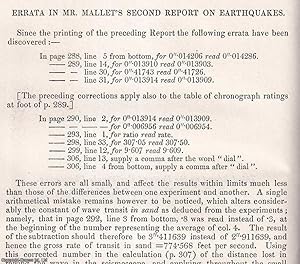 Bild des Verkufers fr 1852. The Facts of Earthquake Phenomena. An uncommon original article from the British Association for the Advancement of Science Report, 1852. zum Verkauf von Cosmo Books