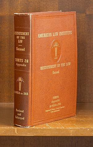 Seller image for Restatement of the Law Torts 2d Appendix 402A-503. (1963) for sale by The Lawbook Exchange, Ltd., ABAA  ILAB