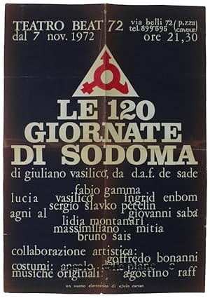 LE 120 GIORNATE DI SODOMA di Giuliano Vasilicò, da D.A.F. de Sade (locandina originale):