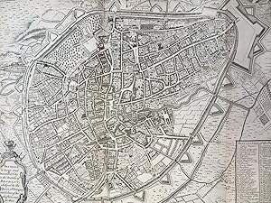 Brussels Brabant Belgium Bruxelles 1745 Basire large fine engraved city plan map