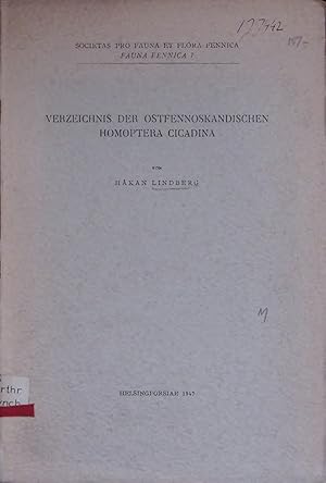 Bild des Verkufers fr VERZEICHNIS DER OSTFENNOSKANDISCHEN HOMOPTERA CICADINA. zum Verkauf von Antiquariat Bookfarm