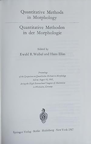 Imagen del vendedor de Quantitative Methods in Morphology. a la venta por Antiquariat Bookfarm