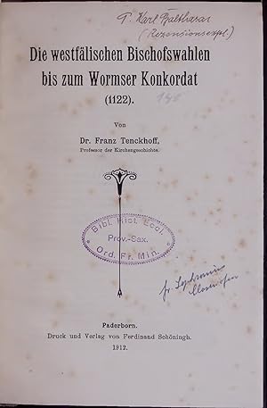 Bild des Verkufers fr Die westflischen Bischofswahlen bis zum Wormser Konkordat (1122). zum Verkauf von Antiquariat Bookfarm