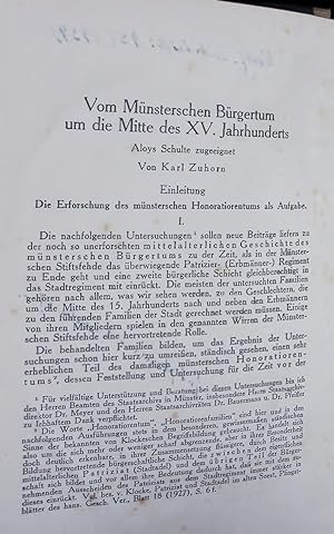 Seller image for Vom Mnsterschen Brgertum um die Mitte des XV. Jahrhunderts. for sale by Antiquariat Bookfarm