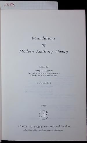 Seller image for Foundations of Modern Auditory Theory. Volume 1 for sale by Antiquariat Bookfarm