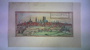 Monacum, Nominatis', Sima Bavariae Civitas - Stadtansicht der Landeshauptstadt München. Original ...