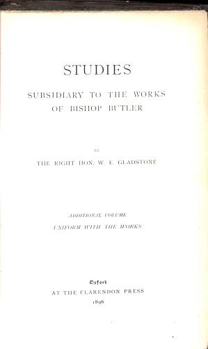 Bild des Verkufers fr Studies Subsidiary to the Works of Bishop Butler Volume 1 1896 [Hardcover] zum Verkauf von WeBuyBooks