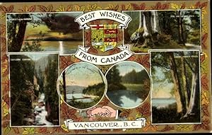 Imagen del vendedor de Wappen Ansichtskarte / Postkarte Vancouver British Columbia Kanada, Stanley Park, Canyon a la venta por akpool GmbH