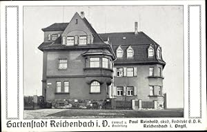 Bild des Verkufers fr Ansichtskarte / Postkarte Reichenbach im Vogtland, Gartenstadt, Architekt Paul Reinhold zum Verkauf von akpool GmbH