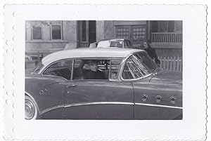 2x Fotos privat Automobile Oldtimer Treffen wohl 1950er Jahre s/w Autos Automobilia