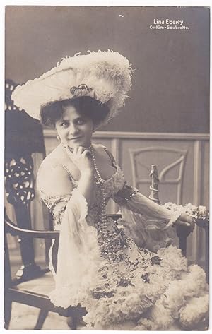 AK Lina Eberty mit Hut Costüm-Soubrette Bühne Theater Schauspiel Mode um 1915