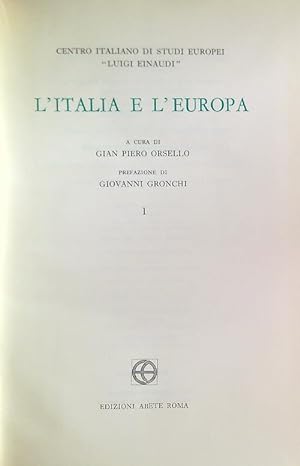 Seller image for L'Italia e l'Europa. 2 Volumi for sale by Miliardi di Parole