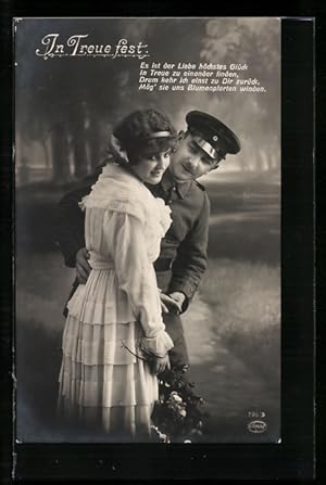 Bild des Verkufers fr Foto-Ansichtskarte Amag Nr. 795 /5: In Treue fest, Soldat mit der Liebsten zum Verkauf von Bartko-Reher