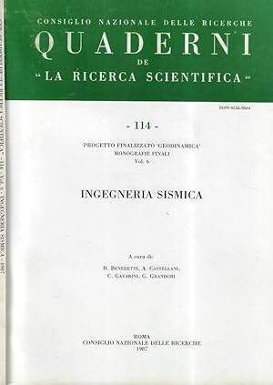 Seller image for Quaderni de "la ricerca scientifica" anno 1987 n. 114 Ingegneria sismica for sale by Biblioteca di Babele