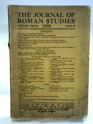 Imagen del vendedor de The Journal of Roman Studies, Volume XXVIII, Part II a la venta por World of Rare Books