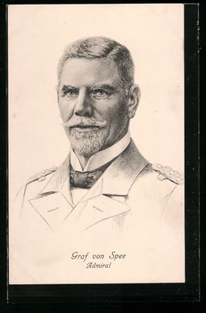 Image du vendeur pour Knstler-Ansichtskarte Admiral Graf von Spee in Uniform mis en vente par Bartko-Reher