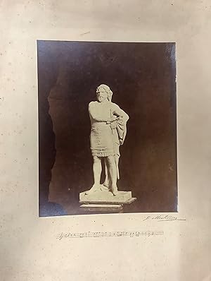 Foto originale con dedica, scultura di Giulio Monteverde, Vincenzo Bellini Catania