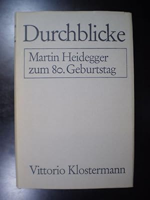 Bild des Verkufers fr Durchblicke. Martin Heidegger zum 80. Geburtstag zum Verkauf von Buchfink Das fahrende Antiquariat