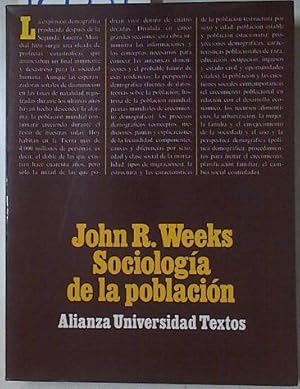 Imagen del vendedor de Sociologa de la poblacin: introduccin a los conceptos y cuestiones bsicas a la venta por Almacen de los Libros Olvidados