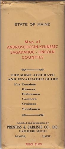 State of Maine. Map of Androscoggin - Kennebec Sagadahoc - Lincoln Counties